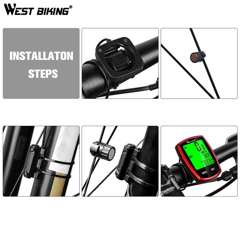 Westbiking Bike Computer Screen-touchable Stopwatch Digital Odometer ...