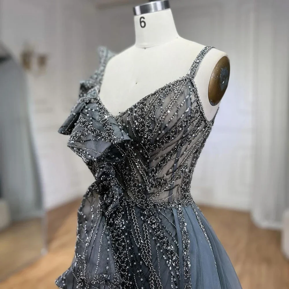 sachin and babi light blue dress Evening Gown with Overskirt