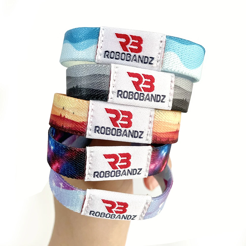Factory Wholesale Elastic Polyester Reusable RFID Bracelet Wristband Customized Fabric Sports Wristband NFC