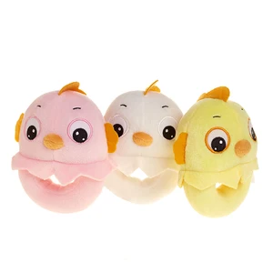 Baby Animal Rattle Toy Hand-Plush Chicken with PP Cotton Filling and Bell