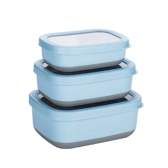 High Quality Stainless Steel Fresh-Keeper Storage Box Leak-Proof Seal for Refrigerator Compartments Single Containers