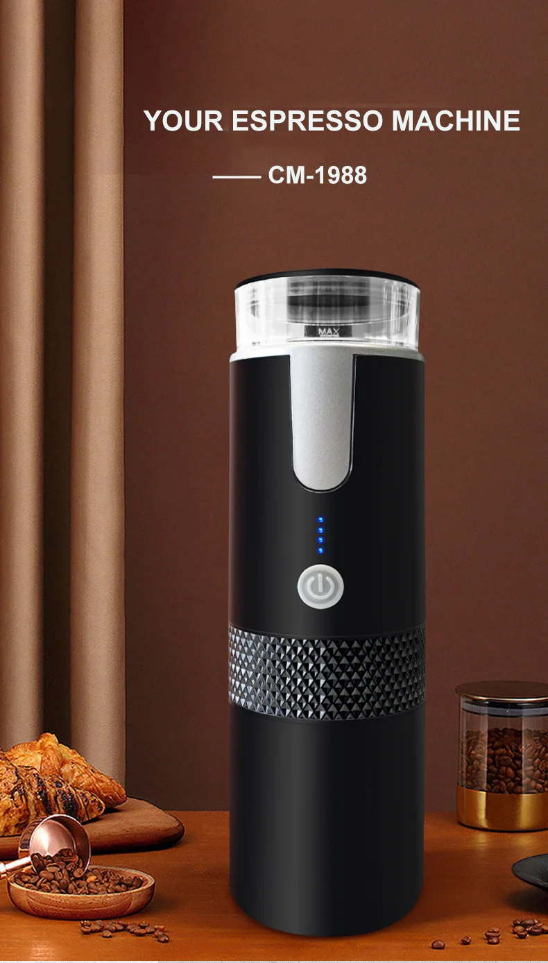 Outdoor Indoor Espresso Usb Rechargeable Wireless Coffee Machine Portable Mini 12 V Capsules