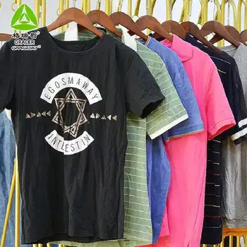 China Used Clothes Supplier Cheap Men Short Sleeve T-shirt Import Second Hand Clothing