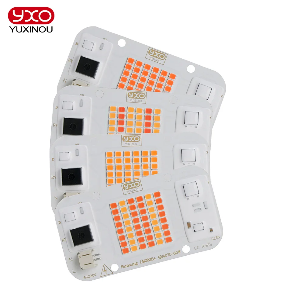 50W Driverless DOB LED Chip AC 220V LED Grow Light Full Spectrum LED Phyto Lamp for Growth Flower Seedling Plant Light