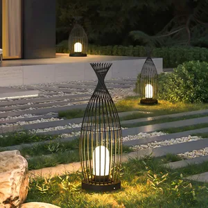 Outdoor IP65 LED Fish Tail Shaped Lamp Stainless Steel Birdcage Decorative Landscape Lighting for Lawn Villa Garden Clubhouse