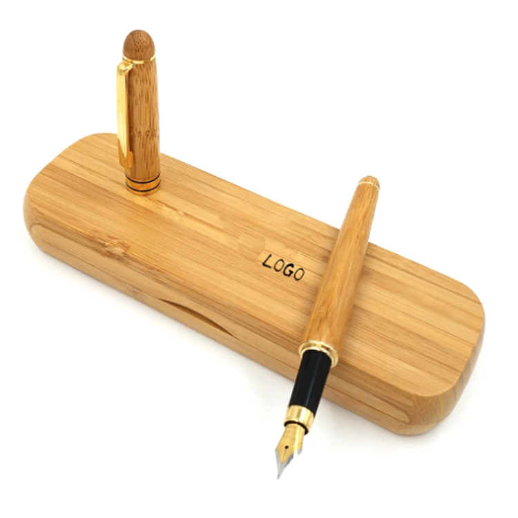 Hot Selling Ballpoint Gift Set Eco Bamboo Wood Fountain Pen Kit For