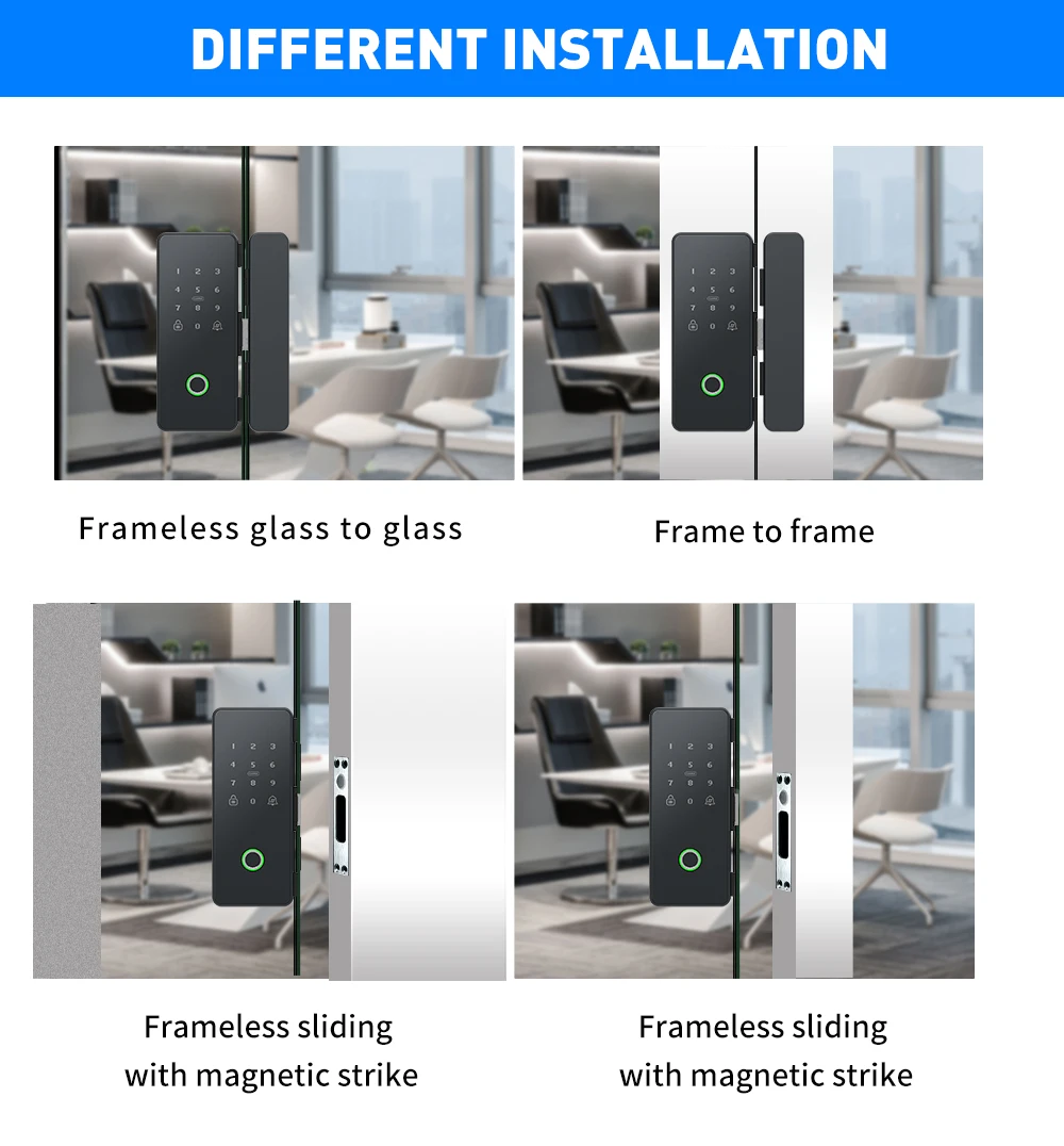 2023 Hook Type Digital Access Control Office Mental Frame Or Frameless ...