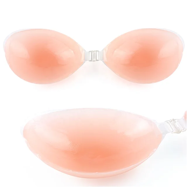Wholesale Customized Breathable Sticky Strapless Gather Up Front Closure Invisible Silicon Bra For Women