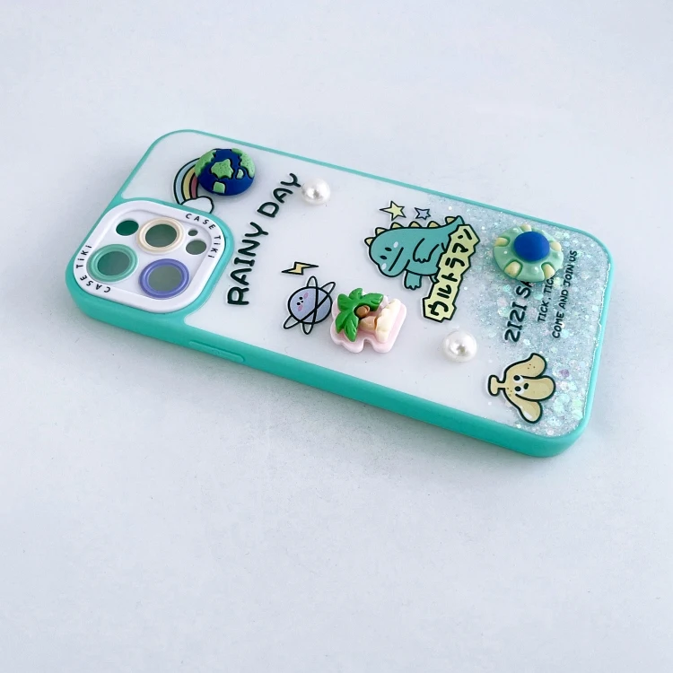 Pupil-Eye Two-In-One Three-Dimensional Doll + Pearl Cell Phone Case for iPhone Samsung Xiaomi 2564