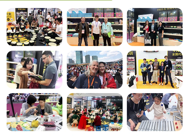 Оптовая продажа, деревянный барабан для малышей ручной работы, барабан для тамбурина, игрушка