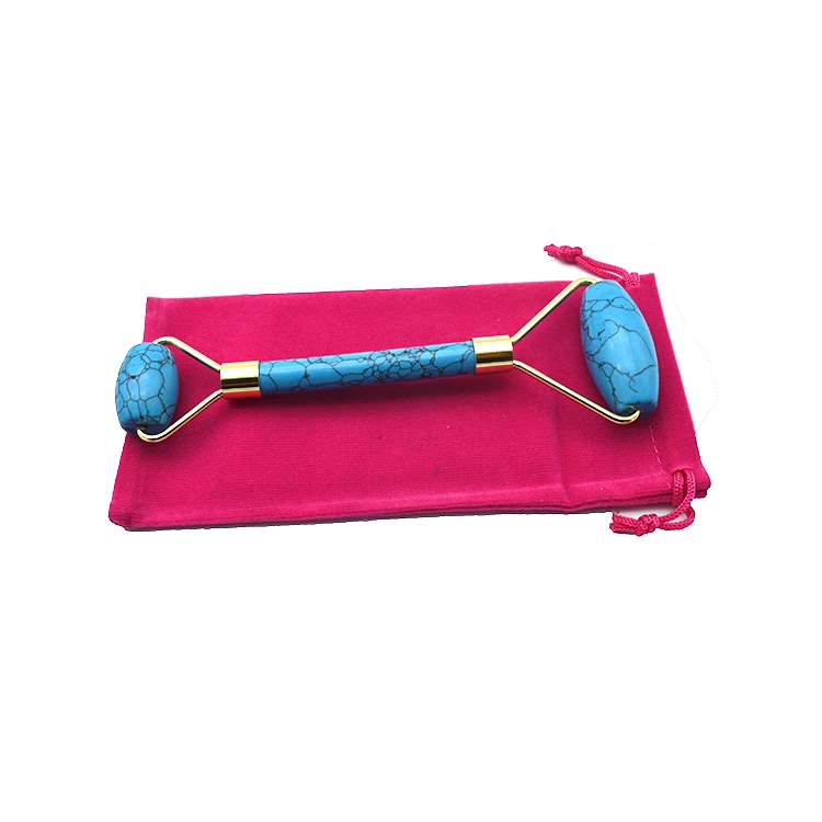 Herramienta de belleza facial de doble cabeza azul turquesa