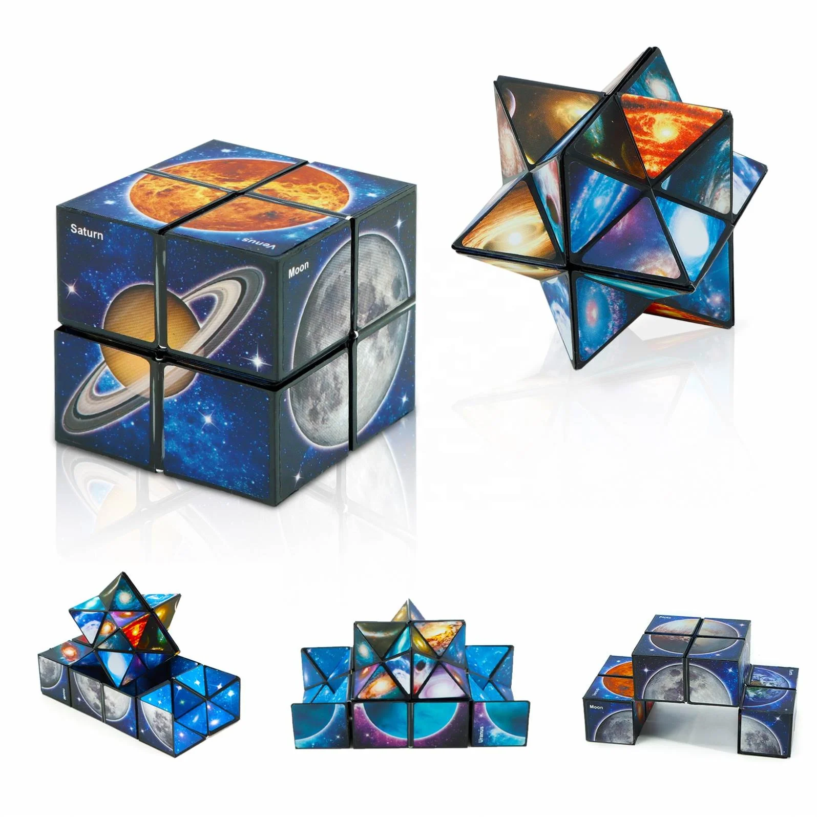 2 in 1 Puzzle Cube - Stress Relief & Educational Toy
