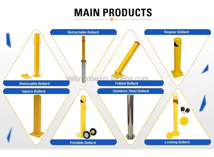 Common Surface Mounted Bollard Safety Steel Pipe Bollard Post Security