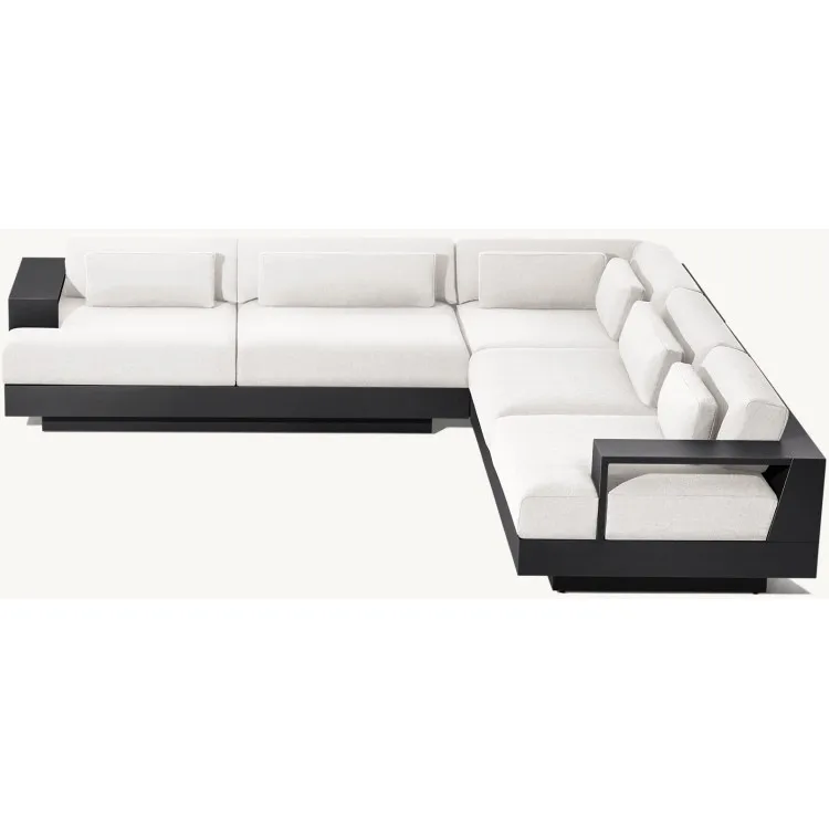 Outdoor Furniture Comfortable Supportive Cushions L Shape Aluminum