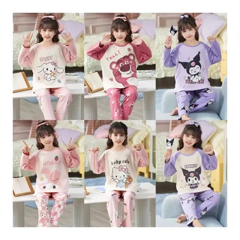 Custom printed cute pyjamas set Children's spring cartoon children's pyjamas Cotton girls' pyjamas are cheap