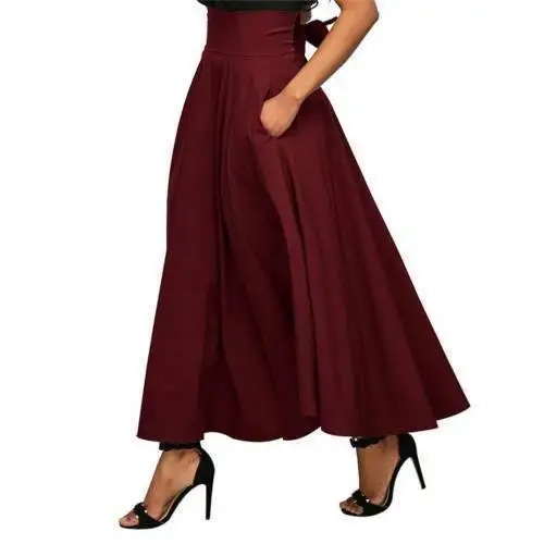 elegant pleated maxi skirt