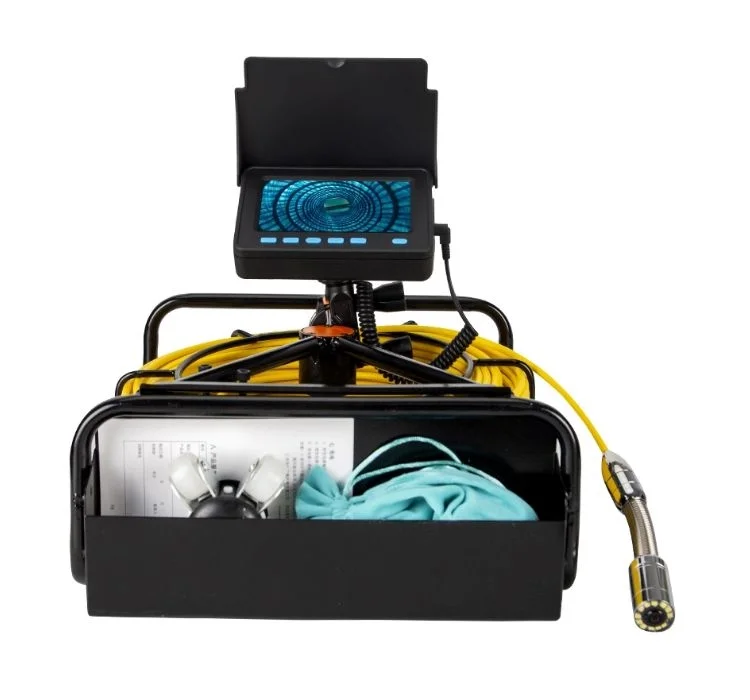 Camera de inspecție pentru conducte produsă în fabrică cu cameră de 23 mm, 12 LED-uri, înregistrare video DVR, endoscop industrial pentru canalizare IP68, baterie de 8500 mAh pentru instalatori