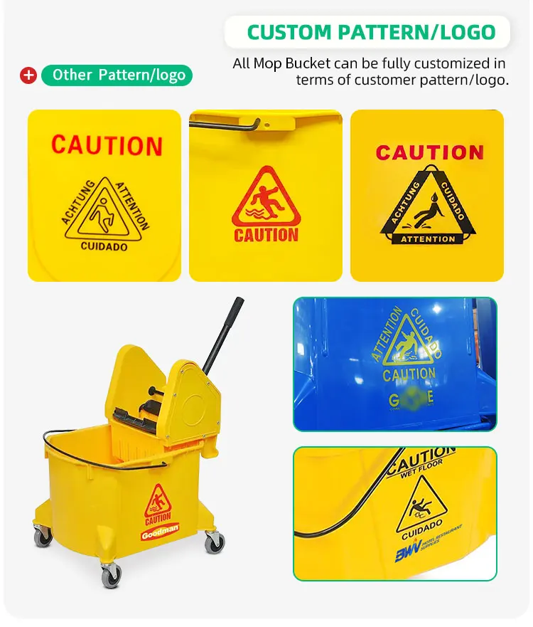 35 Quart Yellow Basics Side Press Wringer Combo Commercial Mop Bucket on Wheels factory