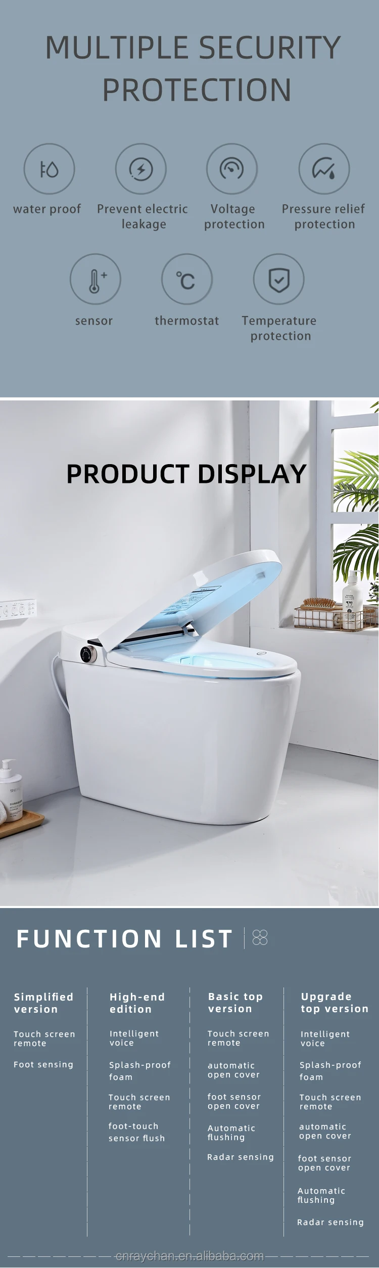 Luxury Modern Bathroom Wc Sanitary Ware Smart Intelligent Automatic Toilet Seat Price Buy
