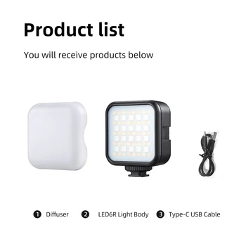 GODOX LED6R/Bi RGB LED Light Camera Video Light 1800mAh Li-ion Battery for Vlog Video Light detail image