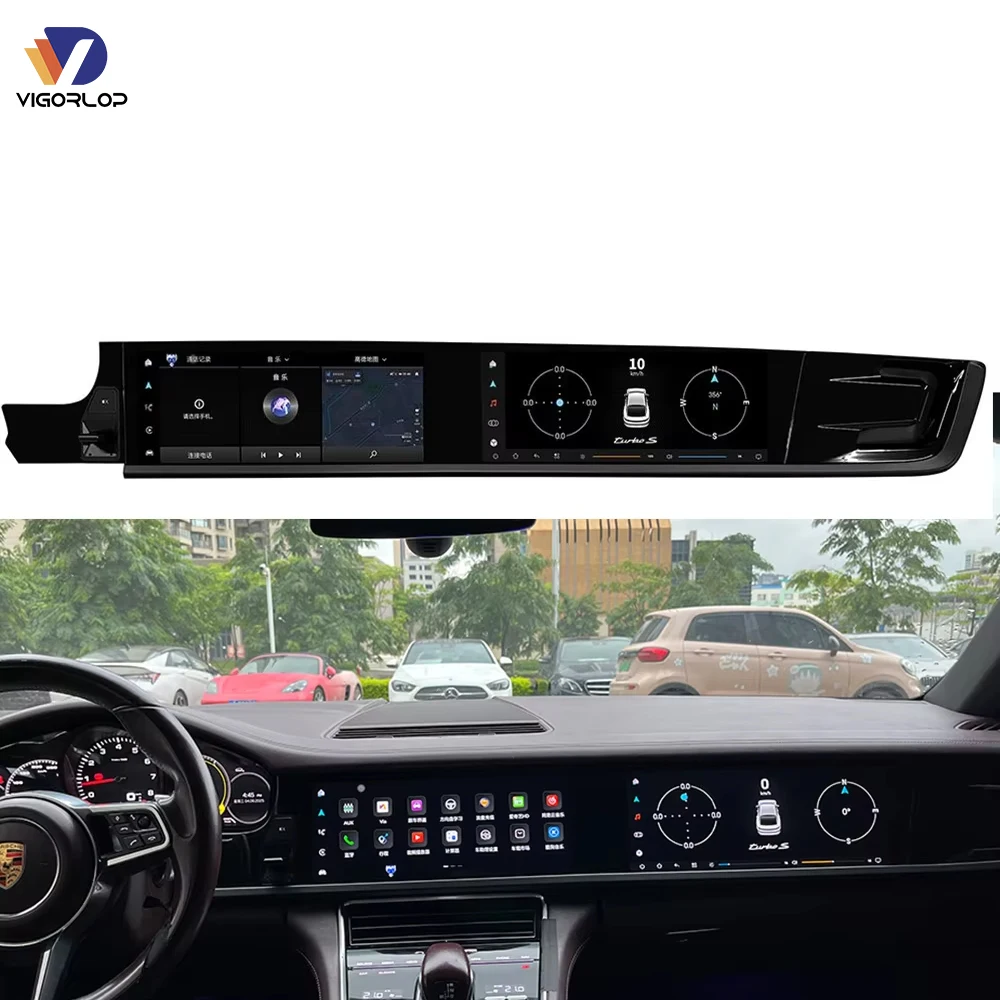 Car Monitor Auto Parts Dual Screen Left-Hand Drive Car Stereo Video Wireless Carplay Interface For