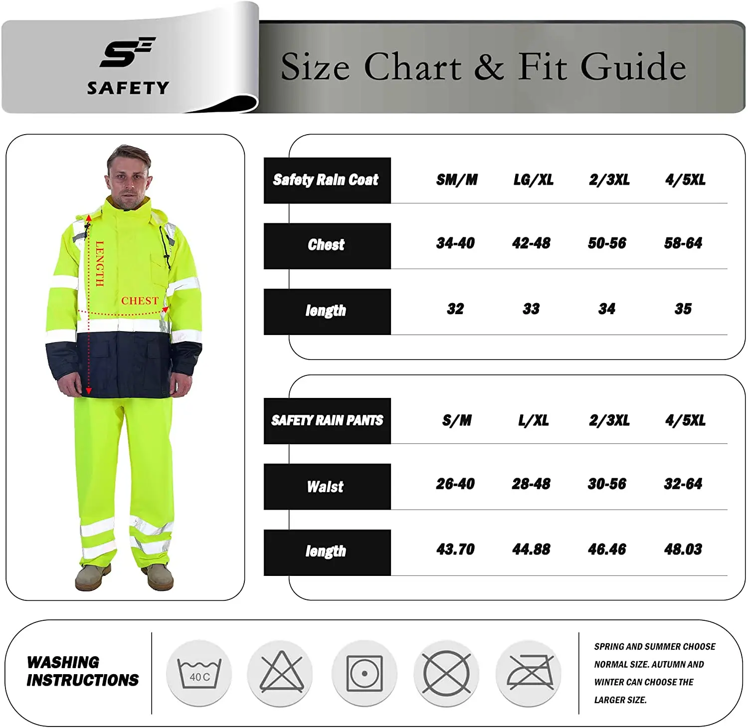 Дождевик Hi Vis дождевик для мужчин с высокой видимостью класса 3 дождевые костюмы водонепроницаемые на сетчатой
