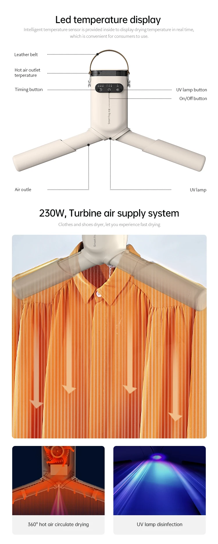 Clothes Dryer Rack Mini Machine Electric Dryer Hanger Clothes Hanger