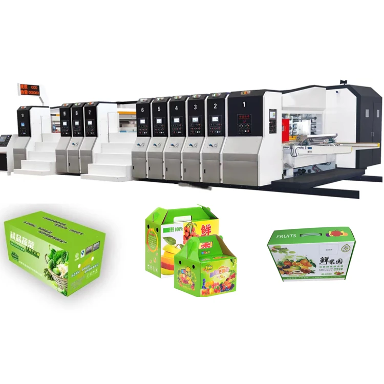 High Definition Corrugated Carton Box Flexo Print Varnish Dyer Rotary Die Cutting Machine
