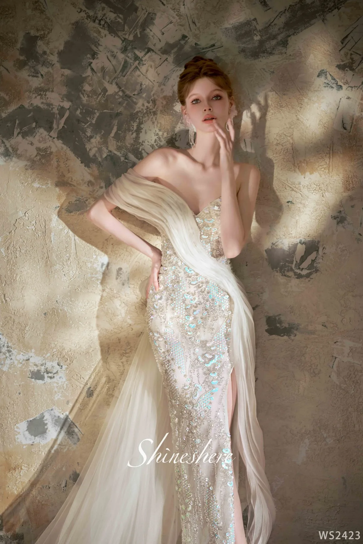 ombre mermaid wedding dress Off Shoulder Wedding Dress - Tulle Mermaid Wedding Gown