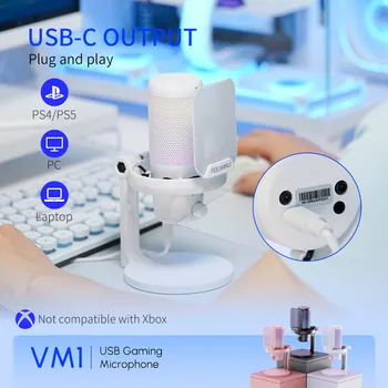 FEELWORLD VM1 Microphones Condenser USB  Treaming Noise Cancellation Mute RGB Light Desktop Stand Microphone Gaming detail image