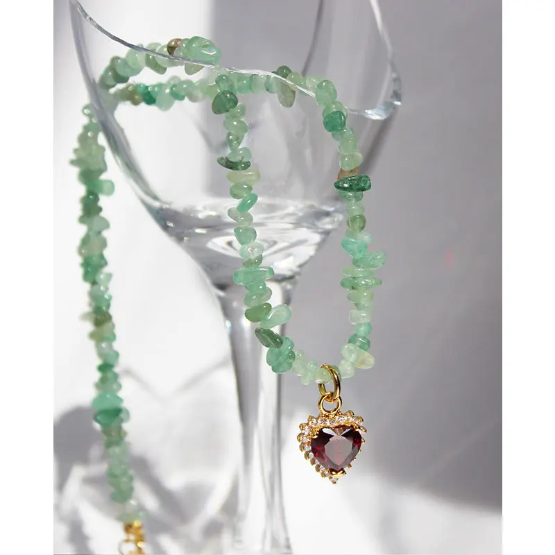 Bs619 Vintage Ruby Heart Pendant 