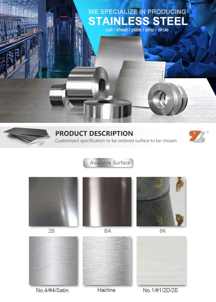 Hongwang stainless steel material 201 304 316 316L stainless steel sheets material for building decoration