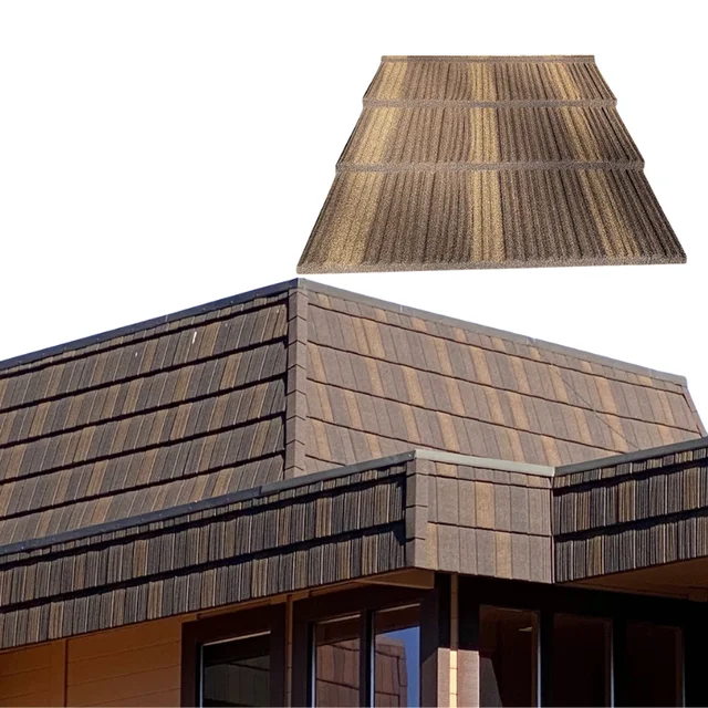 Perforated Aluminum Colored Stone Coated Metal Roof Sheets Durable Building Materials