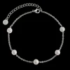 2mm Pearl Cable Anklet Silve