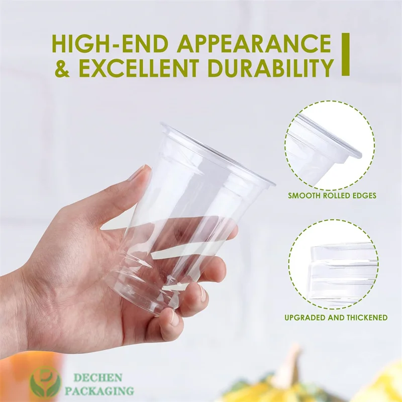 Pet Cups 95mm Ice Coffee Cup With Lid