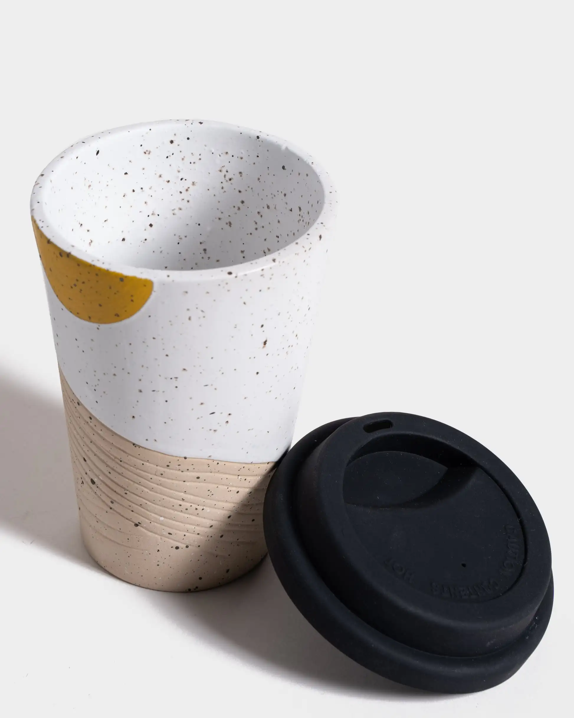 Nordic Rustic Double Wall Custom Logo Wholesale Ceramic Tumbler Cups with Lid for Coffee Tea Milk