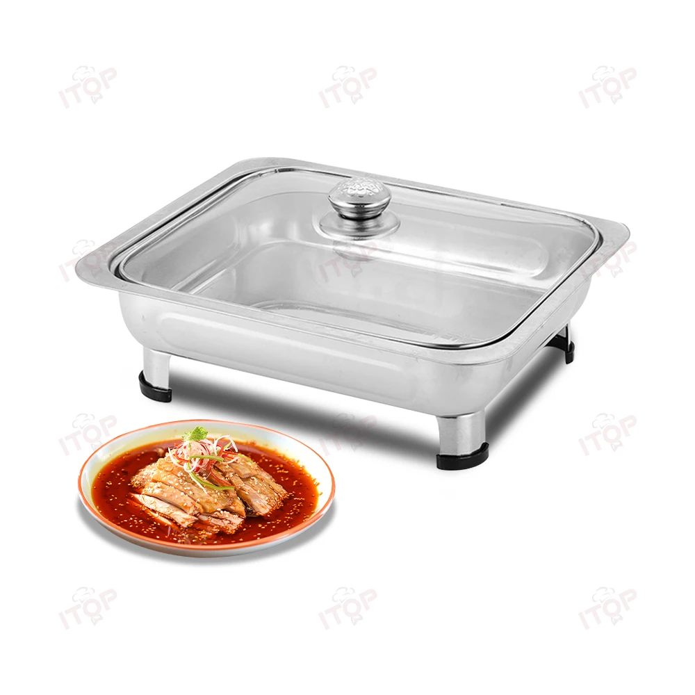 Hotel Stainless Steel Buffet Food Warmer Cookware Chafing Dish Buffet Hot  Pots to Keep Food Warm With Visible Glass Lid