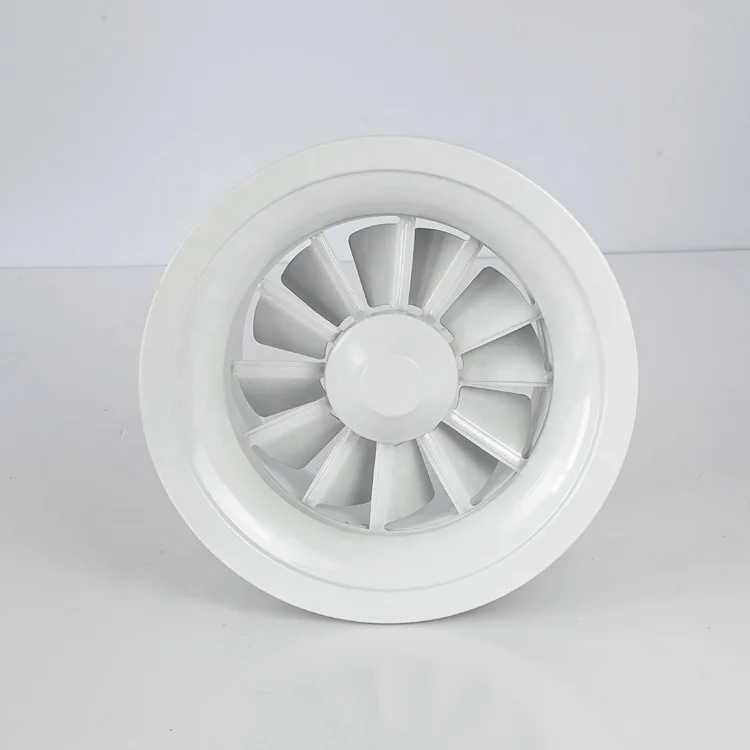Вентиляционный алюминиевый круглый регулируемый потолочный круговой вращающийся струйный диффузор для ОВКВ аэропорту