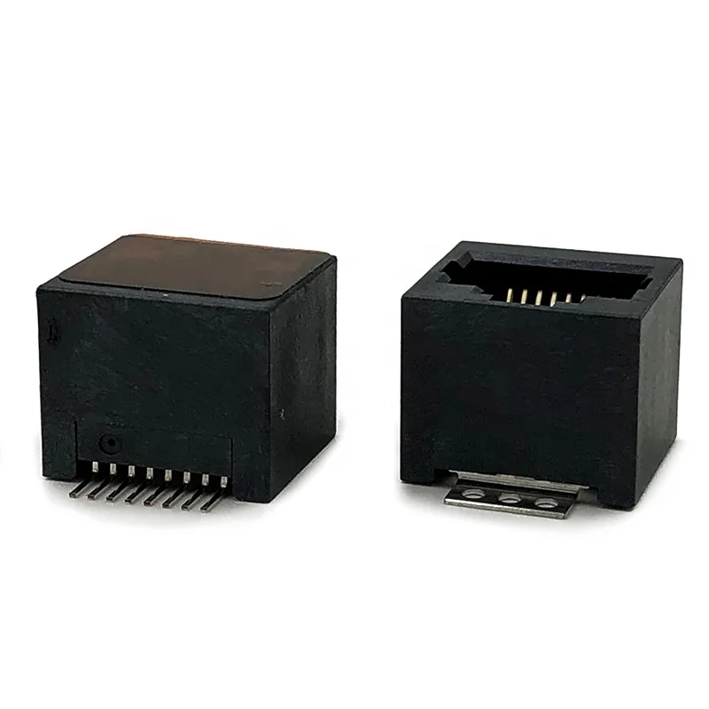 Modular Jack RJ45 SMT 5222 connector Female 8P8C Vertical   High temperature resistance For pcb bord cat5 cat6a cat7 cat8