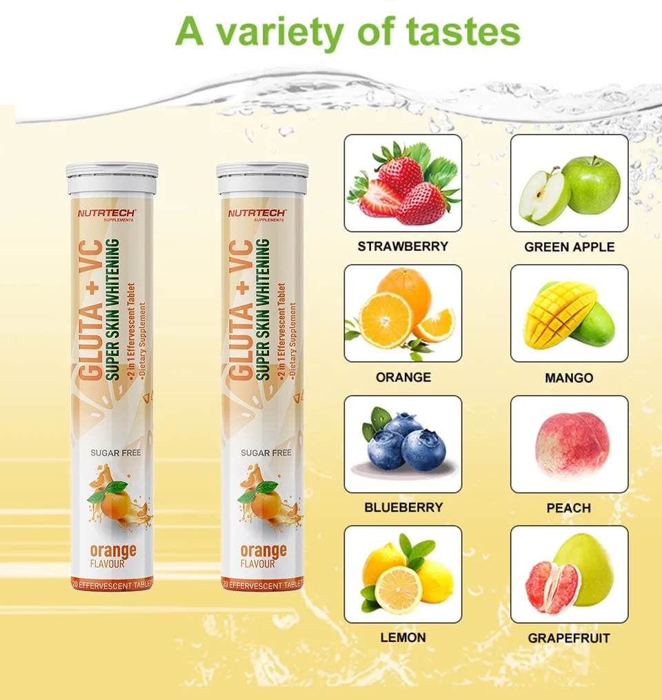 Best Selling Private Label Skin Whitening Glutathione Pills Vitamin c  Glutathione Effervescent Glutathione