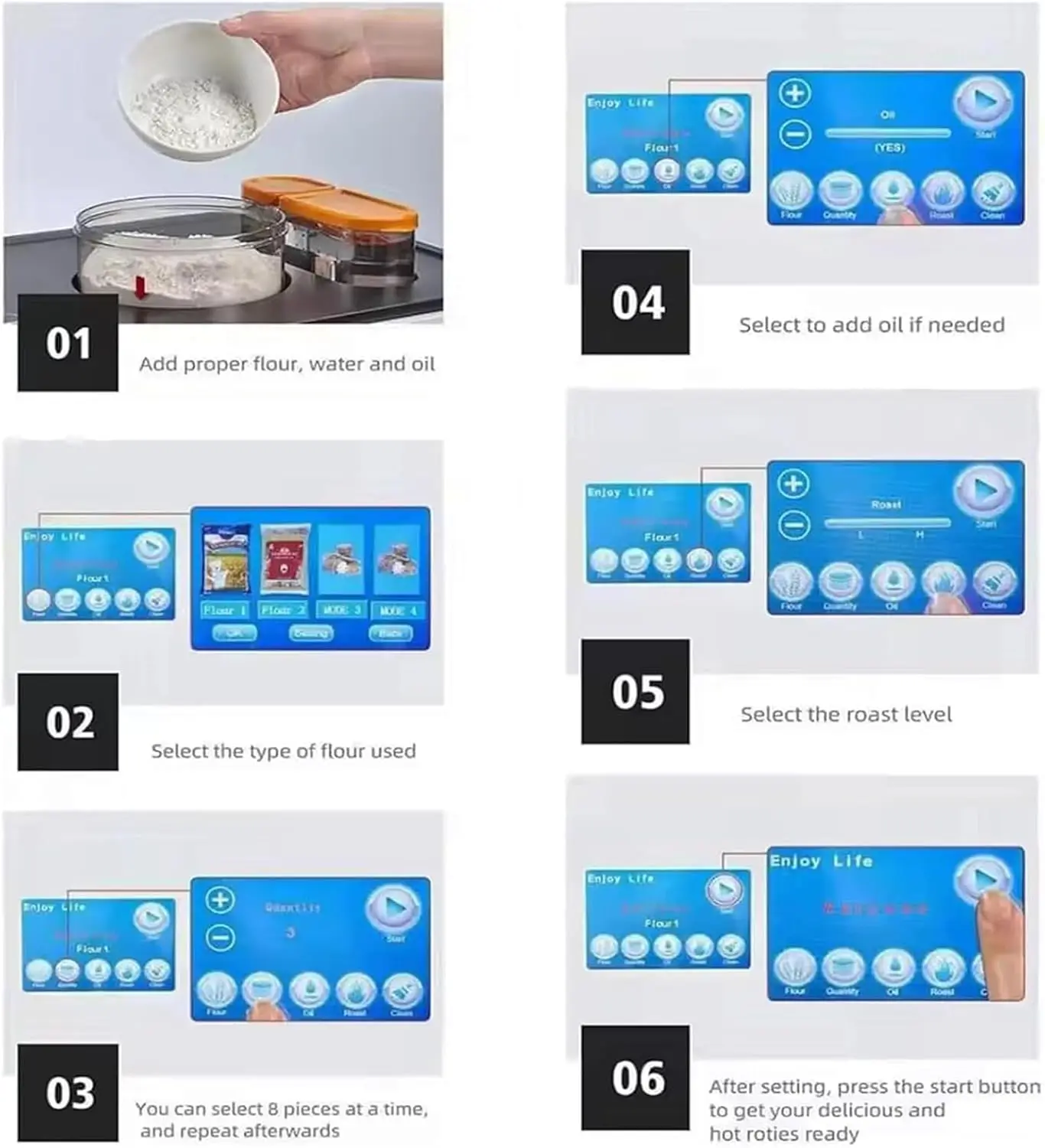 Fully Electric Roti Robot Rotti Ata Chapati Flatbread Tortilla Magic Making Machine Roti Maker Automatic Chapati Maker Roti