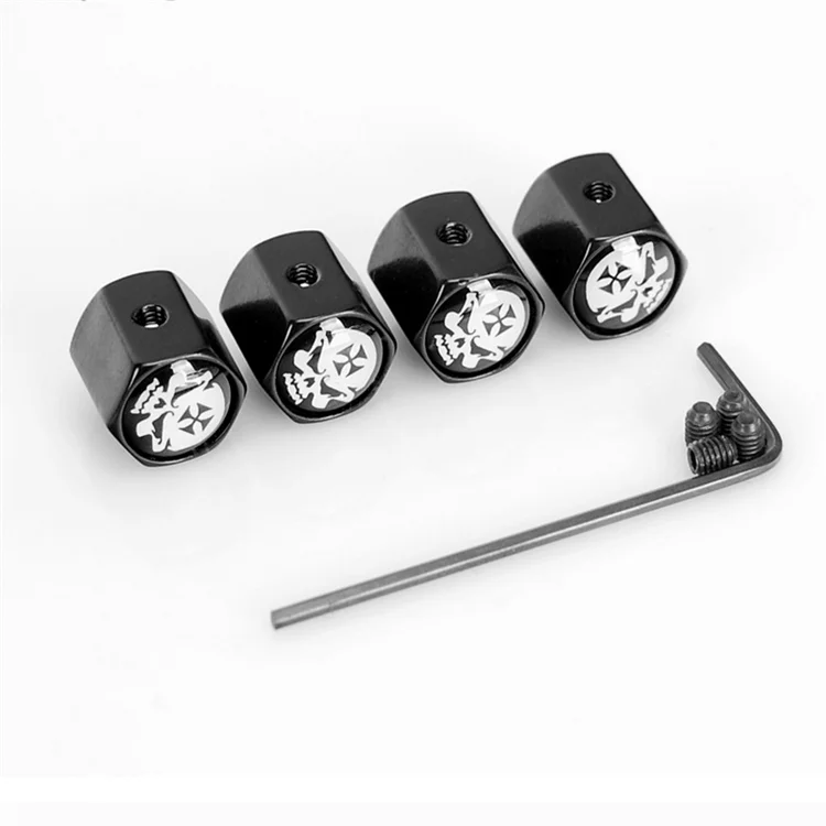 4 шт./компл. цинковый сплав металлов из черного хрома sheration Анти-кражи вентиля покрышек легковых автомобилей, пылезащитных колпачков