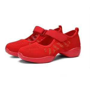 Women Mesh Square Dance Shoes Low Heels Soft Soles Jazz Training Dance Shoes