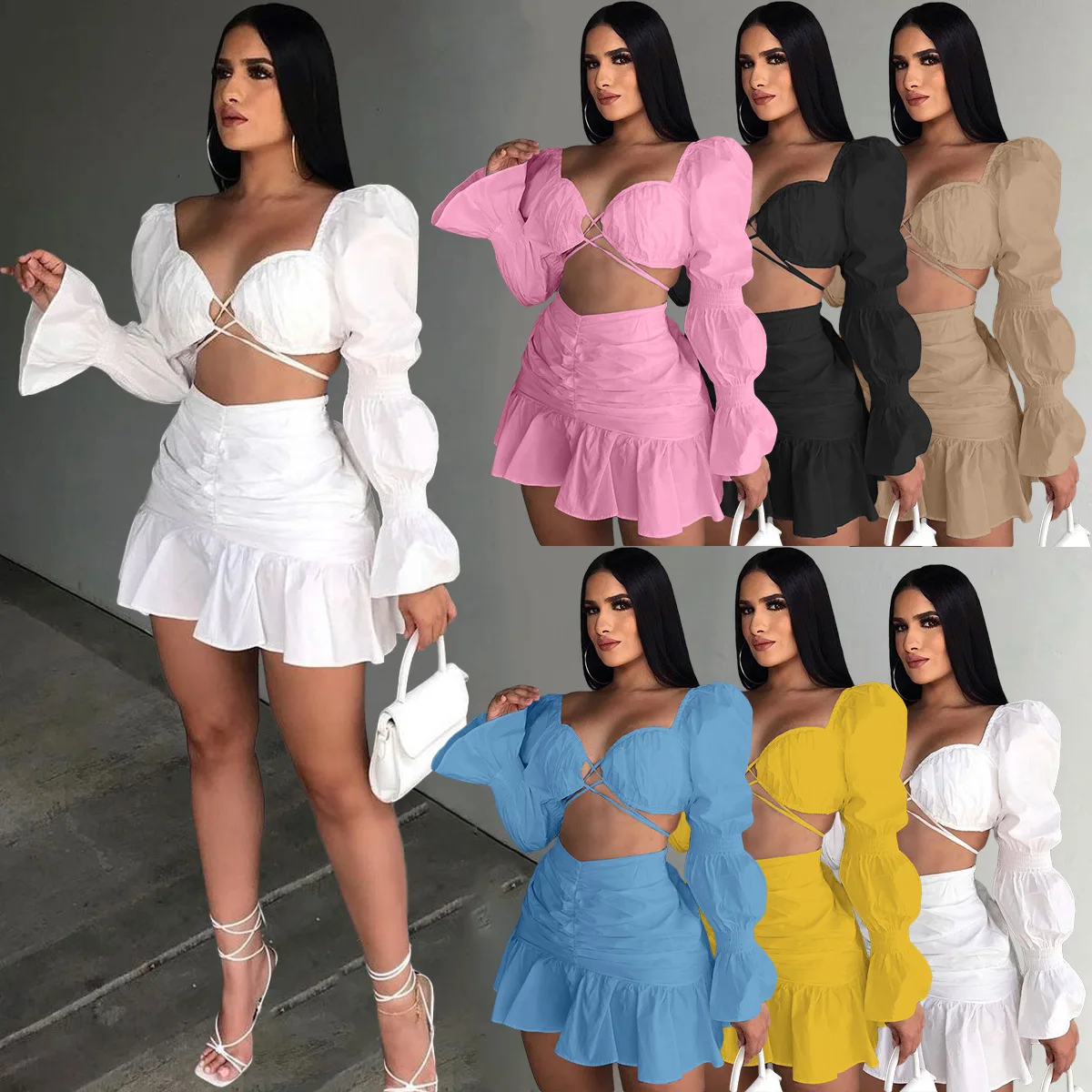 2676 Otoño 2022 Sexy Señoras Vestido De Dos Piezas De Las Mujeres Vestido  De Fiesta En Club Establece Casual Vestidos Set 2 Piezas Trajes - Buy Vestidos  Casual Set 2 Piezas Trajes,Otoño
