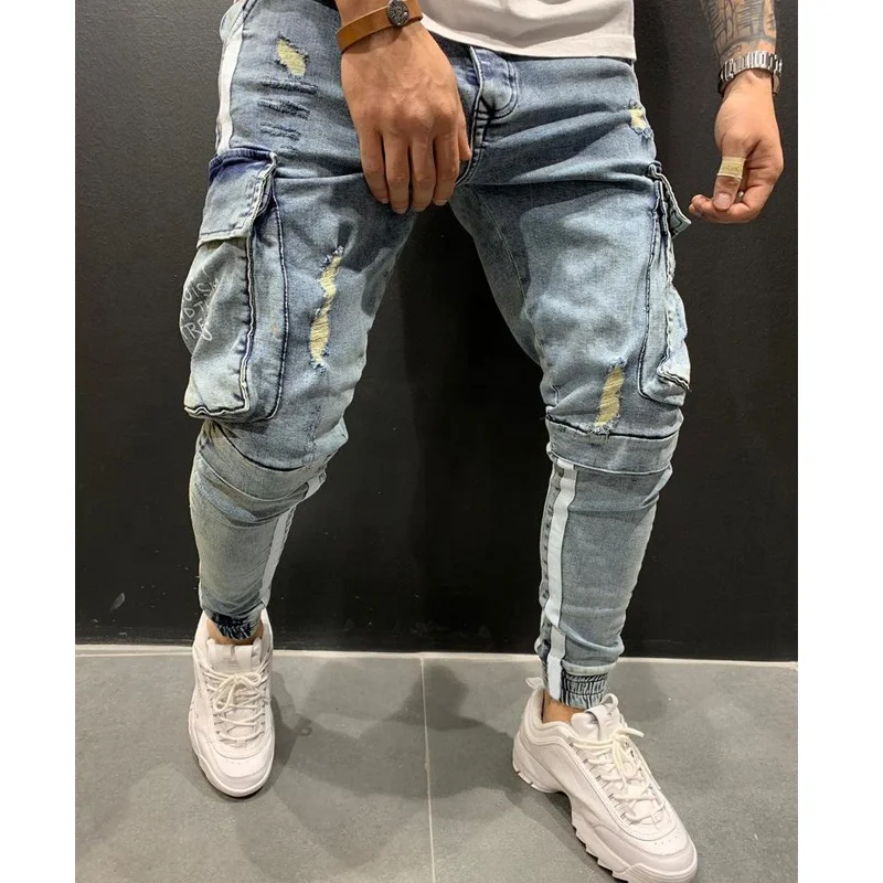 New Blue Stylish Denim Scratch Jogger Pants Jeans Men - Buy Pants Jeans Men,Jogger Pants Jeans Men Product on Alibaba.com
