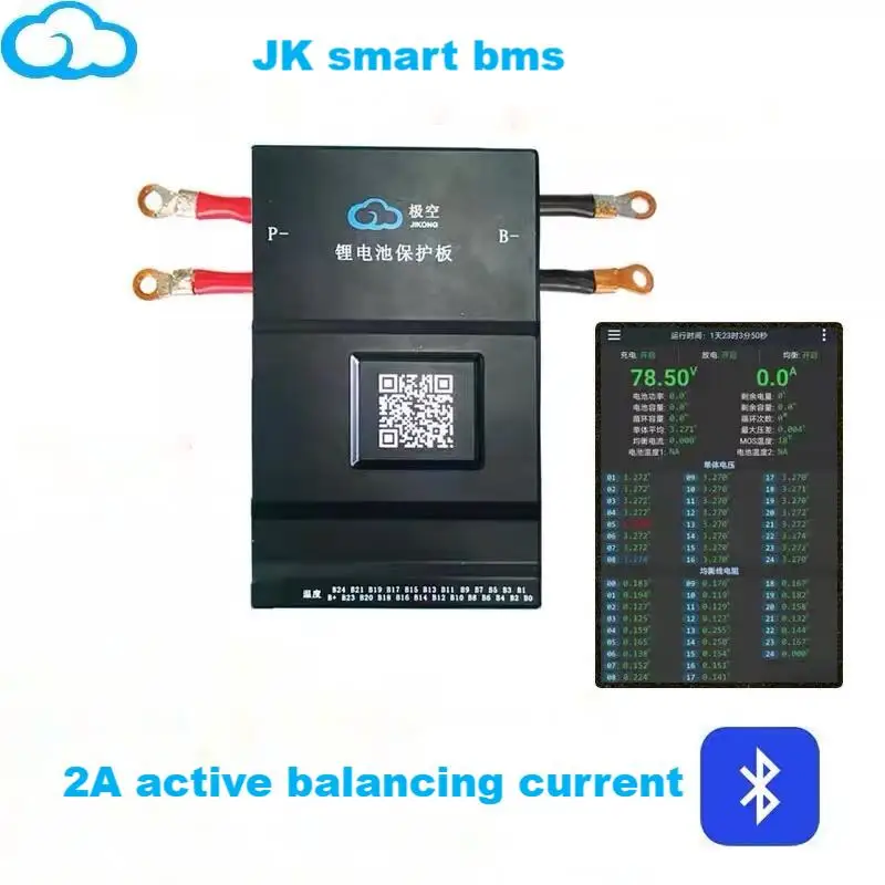 JK BMS 4s 8s 16s 24s UART/BT JBD 100a 150a 200a Battery Pack 250a 300a Lifepo4 Cells+lifepo4 Bms 48v 96v 12v Smart Daly JK Bms