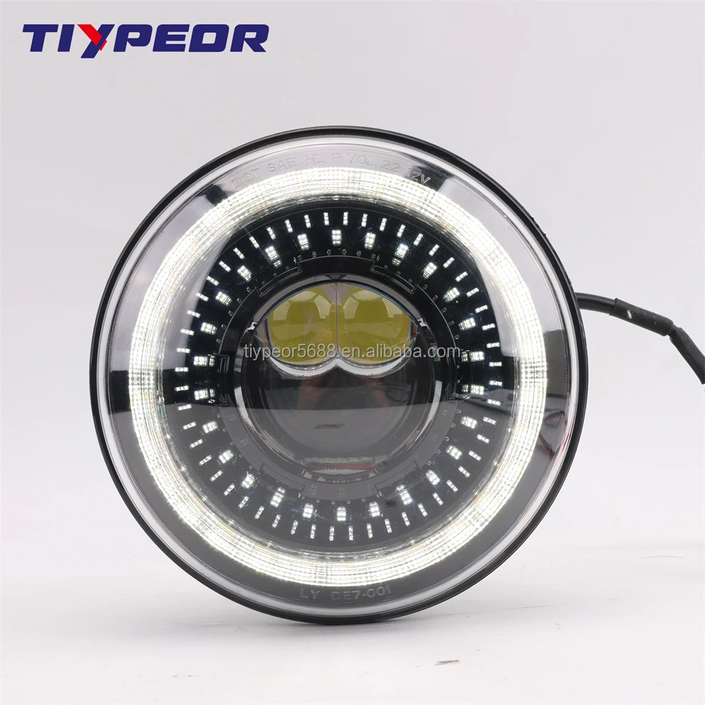 product tiypeor emark high brightness brighten led head light with drl for motorcycle 7 inch headlight high quality with yellow drl-8