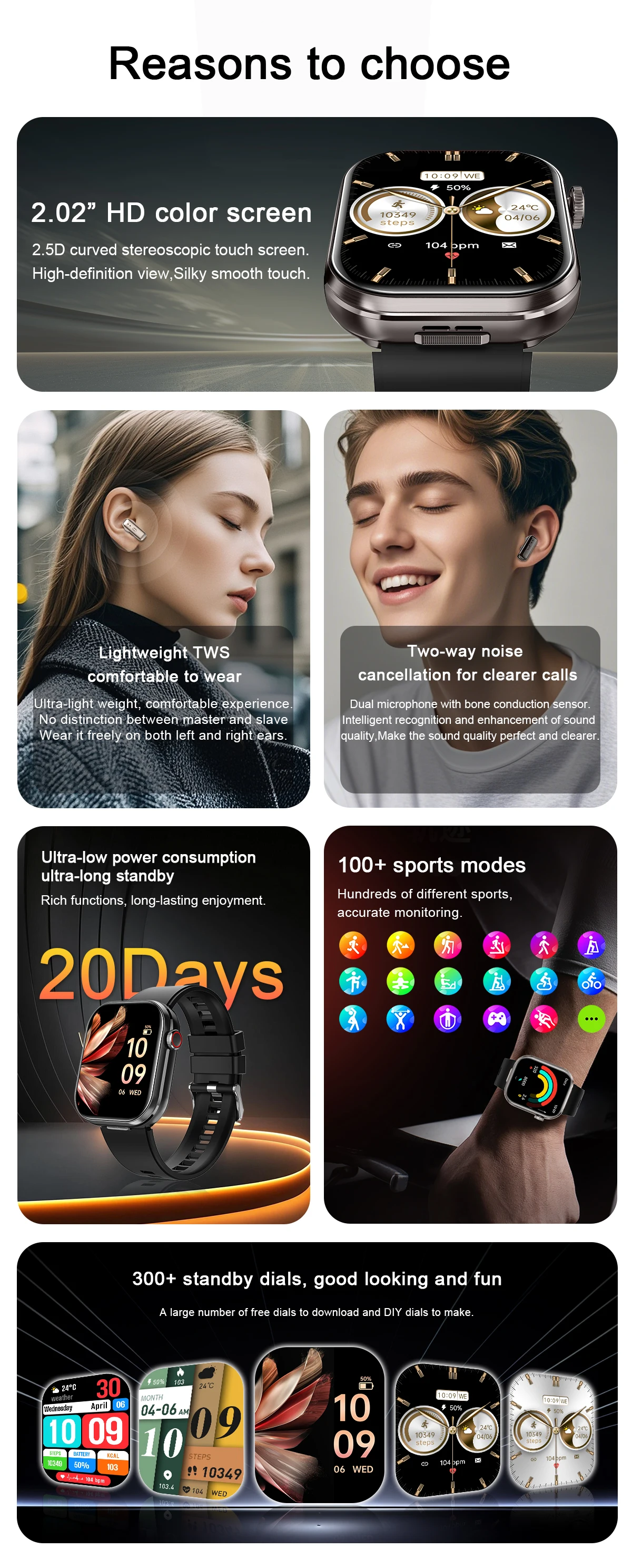 If you are searching for a supplier of a product with perfect quality control and highly competitive prices, which gives you an advantage in expanding your local market, then contact us now!  Competitive suppliers of  T99 2026 Smart Watch 2 in 1 with TWS Wireless Earbuds 2.02 Inch IP67 Waterproof Outdoor Sport Health Monitoring BT Headset