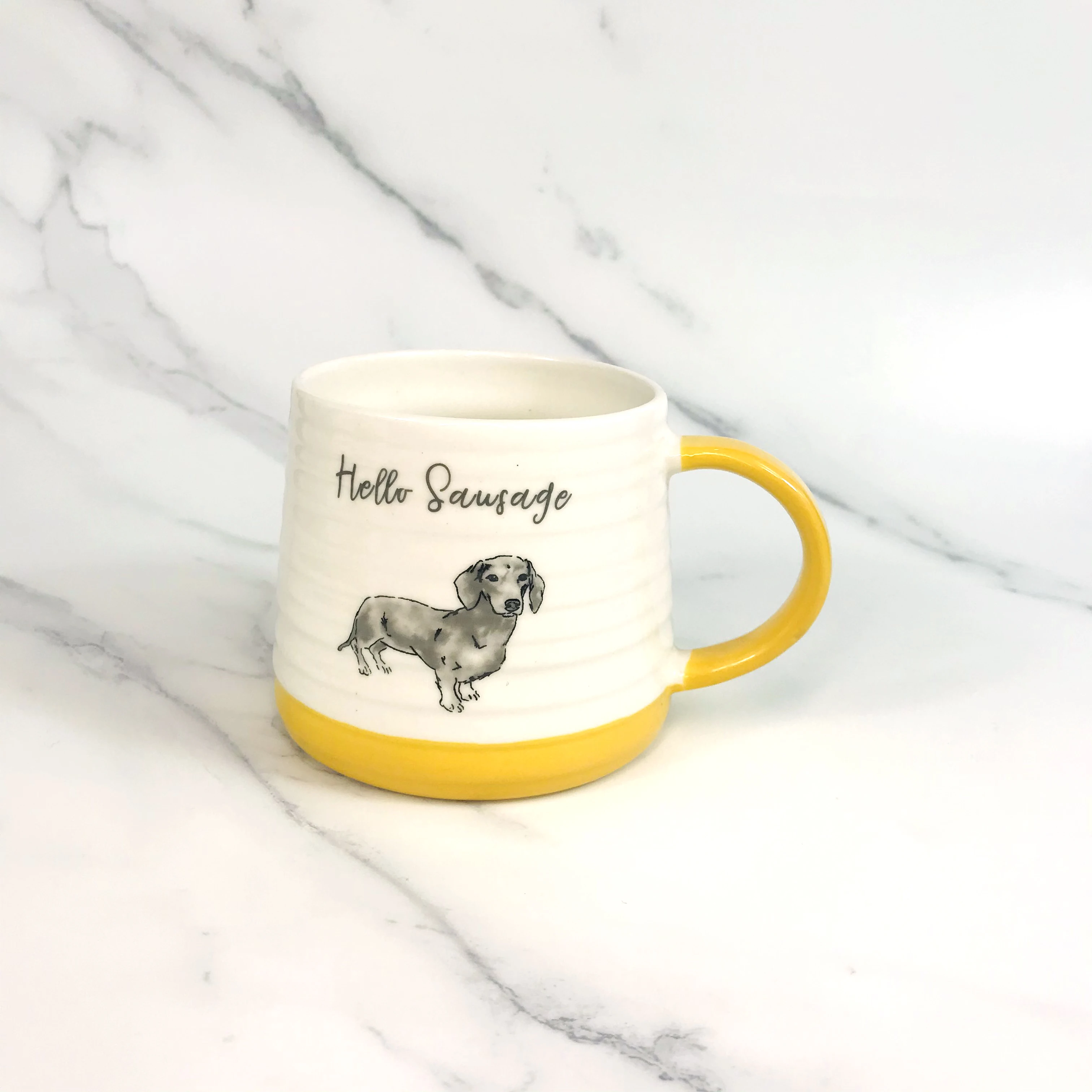 Hot Products Cute Dog Friend Belly Shape Color Handle Ceramics Coffee Drink Ware Mug