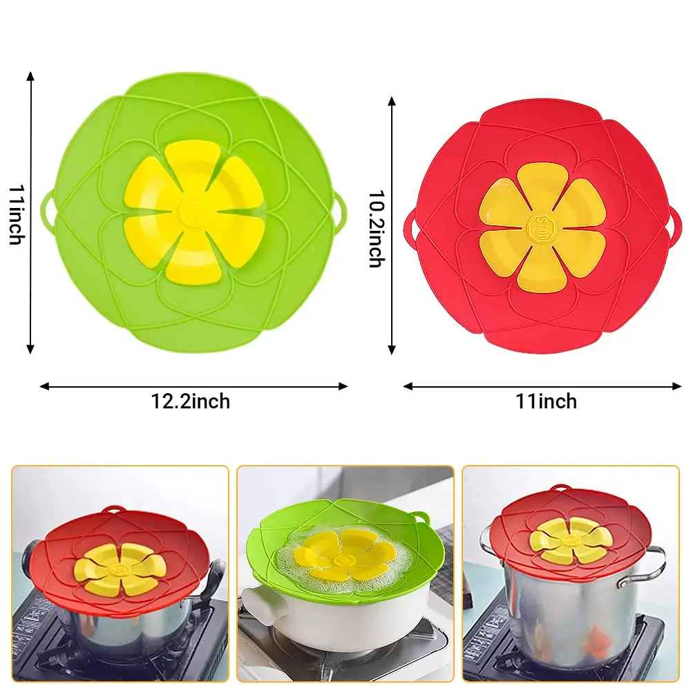 New Practical Kitchen Steamed Vege Silicone Lid Antioverflow Pot Cover